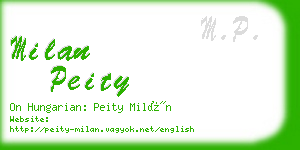 milan peity business card